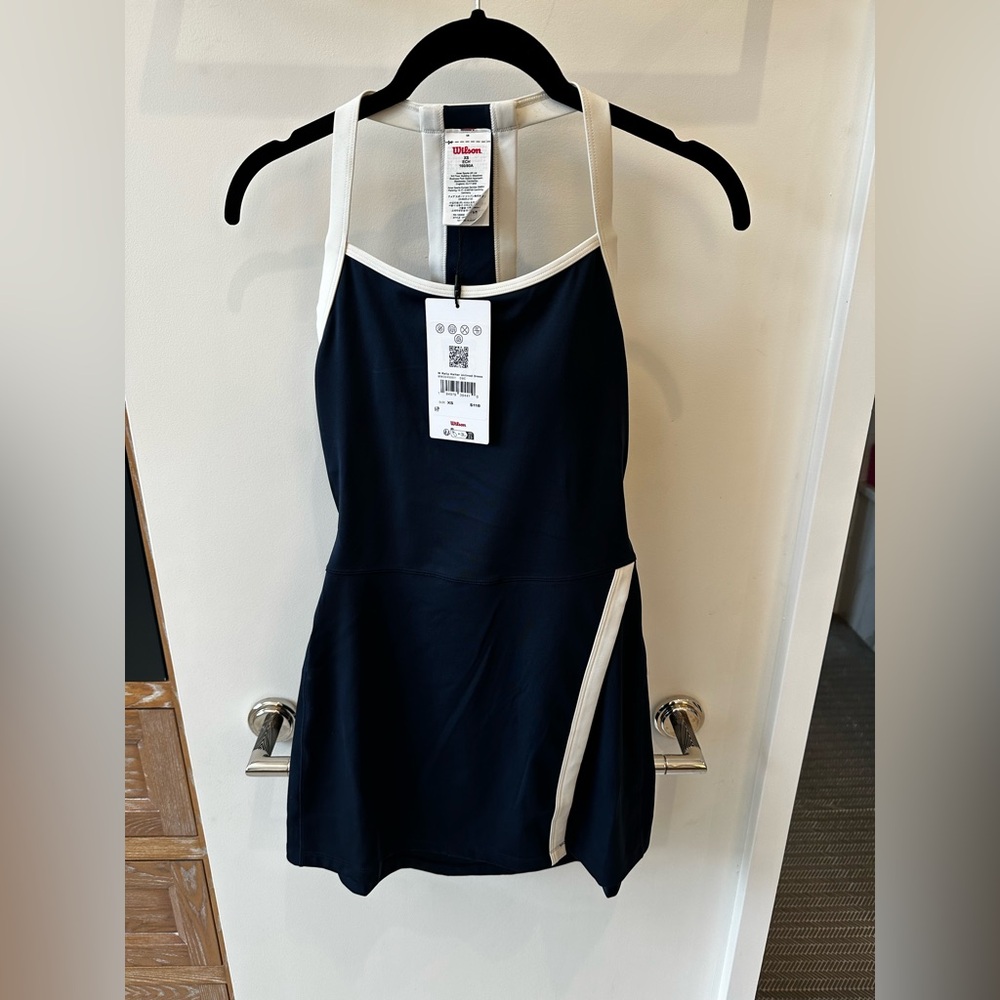 Wilson Navy and Cream Halter Dress